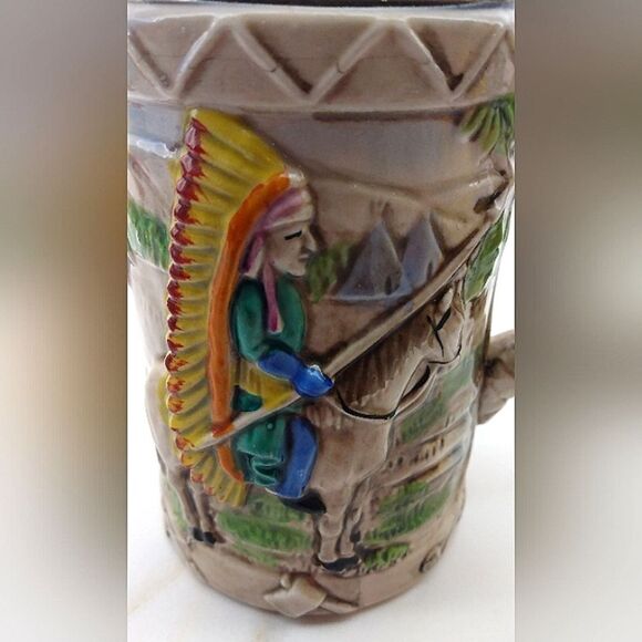 Native American Vintage Pottery Mug Stein Kitchen Home - Picture 3 of 15